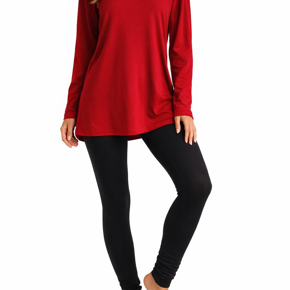 PagamaGram Red Textured Large Pajama Top Cozy Cotton Blend keeps you warm